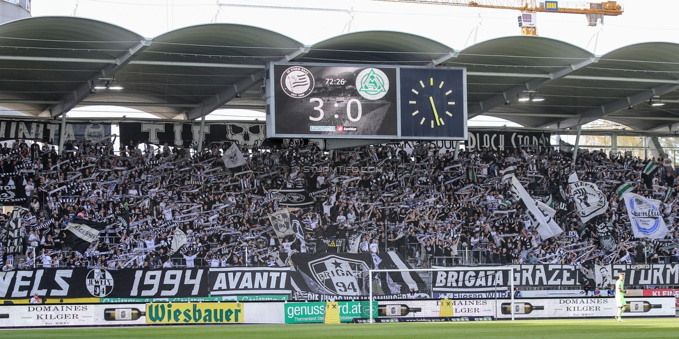 Sturm Graz - Mattersburg
Oesterreichische Fussball Bundesliga, 30. Runde, SK Sturm Graz - SV Mattersburg, Stadion Liebenau Graz, 14.04.2018. 

Foto zeigt Fans von Sturm
