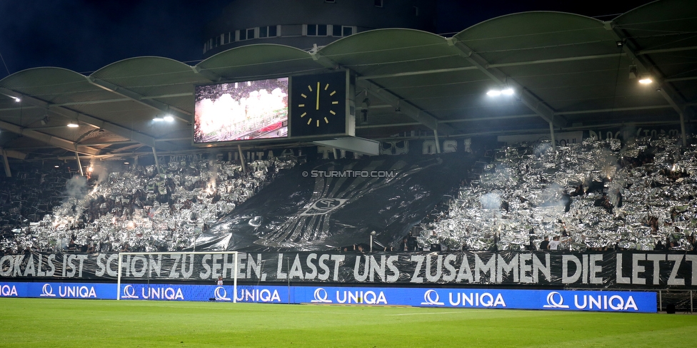 Sturm Graz - Rapid Wien
OEFB Cup, Halbfinale, SK Sturm Graz - SK Rapid Wien, Stadion Liebenau Graz, 18.04.2018. 

Foto zeigt Fans von Sturm mit einer Choreografie
Schlüsselwörter: pyrotechnik