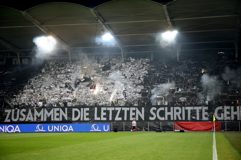 Sturm Graz - Rapid Wien
OEFB Cup, Halbfinale, SK Sturm Graz - SK Rapid Wien, Stadion Liebenau Graz, 18.04.2018. 

Foto zeigt Fans von Sturm mit einer Choreografie
Schlüsselwörter: pyrotechnik