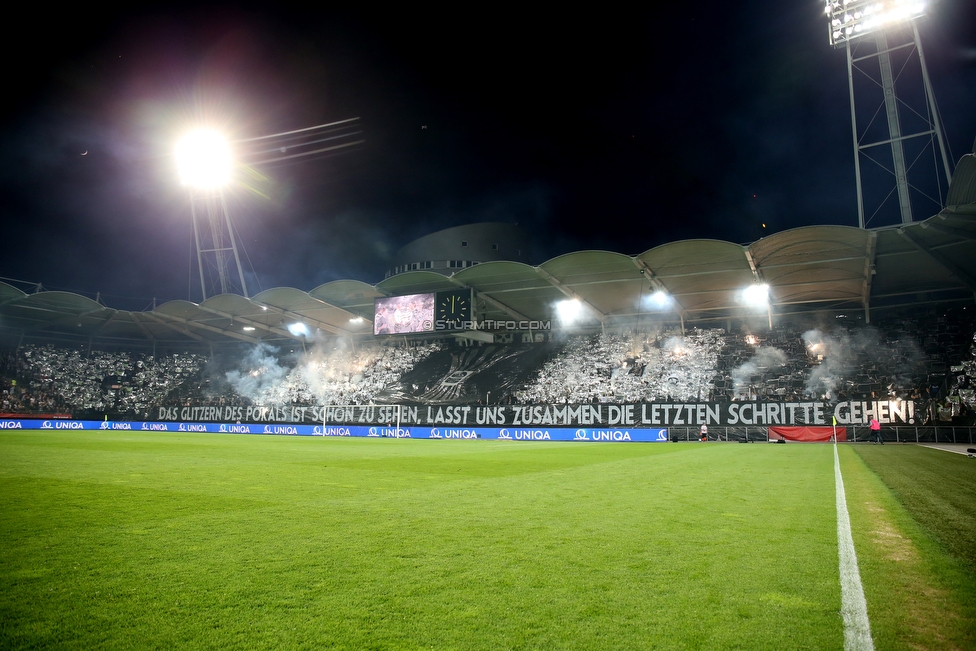 Sturm Graz - Rapid Wien
OEFB Cup, Halbfinale, SK Sturm Graz - SK Rapid Wien, Stadion Liebenau Graz, 18.04.2018. 

Foto zeigt Fans von Sturm mit einer Choreografie
Schlüsselwörter: pyrotechnik