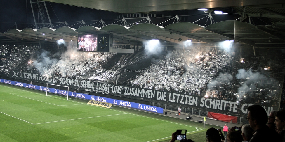 Sturm Graz - Rapid Wien
OEFB Cup, Halbfinale, SK Sturm Graz - SK Rapid Wien, Stadion Liebenau Graz, 18.04.2018. 

Foto zeigt Fans von Sturm mit einer Choreografie
Schlüsselwörter: pyrotechnik