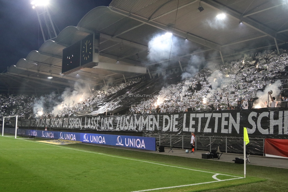 Sturm Graz - Rapid Wien
OEFB Cup, Halbfinale, SK Sturm Graz - SK Rapid Wien, Stadion Liebenau Graz, 18.04.2018. 

Foto zeigt Fans von Sturm mit einer Choreografie
Schlüsselwörter: pyrotechnik