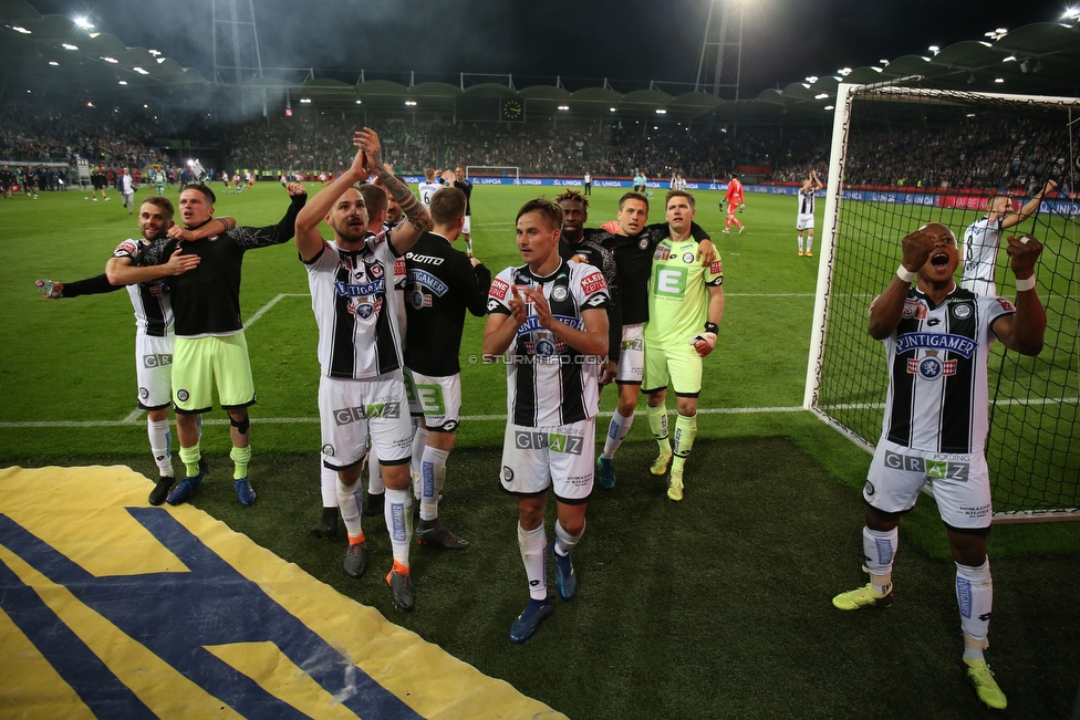 Sturm Graz - Rapid Wien
OEFB Cup, Halbfinale, SK Sturm Graz - SK Rapid Wien, Stadion Liebenau Graz, 18.04.2018. 

Foto zeigt die Mannschaft von Sturm
Schlüsselwörter: jubel