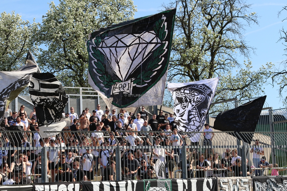 Wolfsberg - Sturm Graz
Oesterreichische Fussball Bundesliga, 31. Runde, Wolfsberger AC - SK Sturm Graz, Lavanttal Arena Wolfsberg, 21.04.2018. 

Foto zeigt Fans von Sturm
