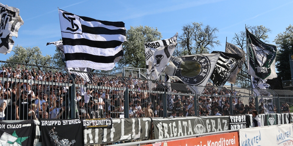 Wolfsberg - Sturm Graz
Oesterreichische Fussball Bundesliga, 31. Runde, Wolfsberger AC - SK Sturm Graz, Lavanttal Arena Wolfsberg, 21.04.2018. 

Foto zeigt Fans von Sturm
