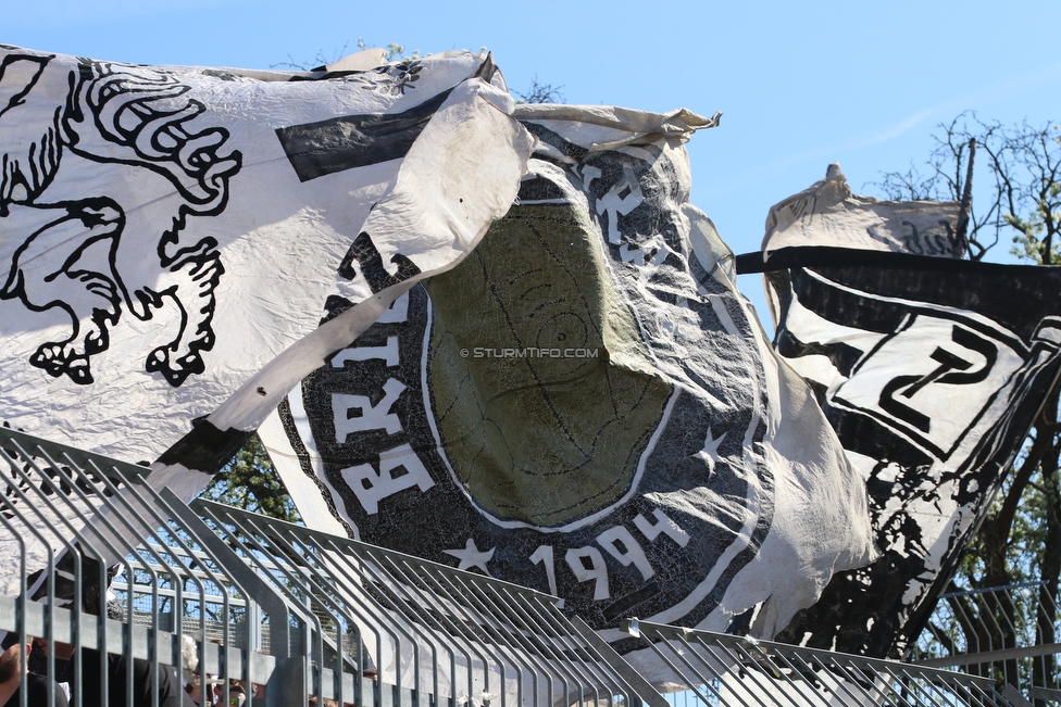 Wolfsberg - Sturm Graz
Oesterreichische Fussball Bundesliga, 31. Runde, Wolfsberger AC - SK Sturm Graz, Lavanttal Arena Wolfsberg, 21.04.2018. 

Foto zeigt Fans von Sturm
