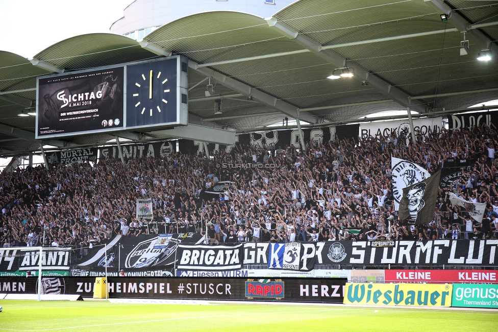 Sturm Graz - Rapid Wien
Oesterreichische Fussball Bundesliga, 32. Runde, SK Sturm Graz - SK Rapid Wien, Stadion Liebenau Graz, 29.04.2018. 

Foto zeigt Fans von Sturm
