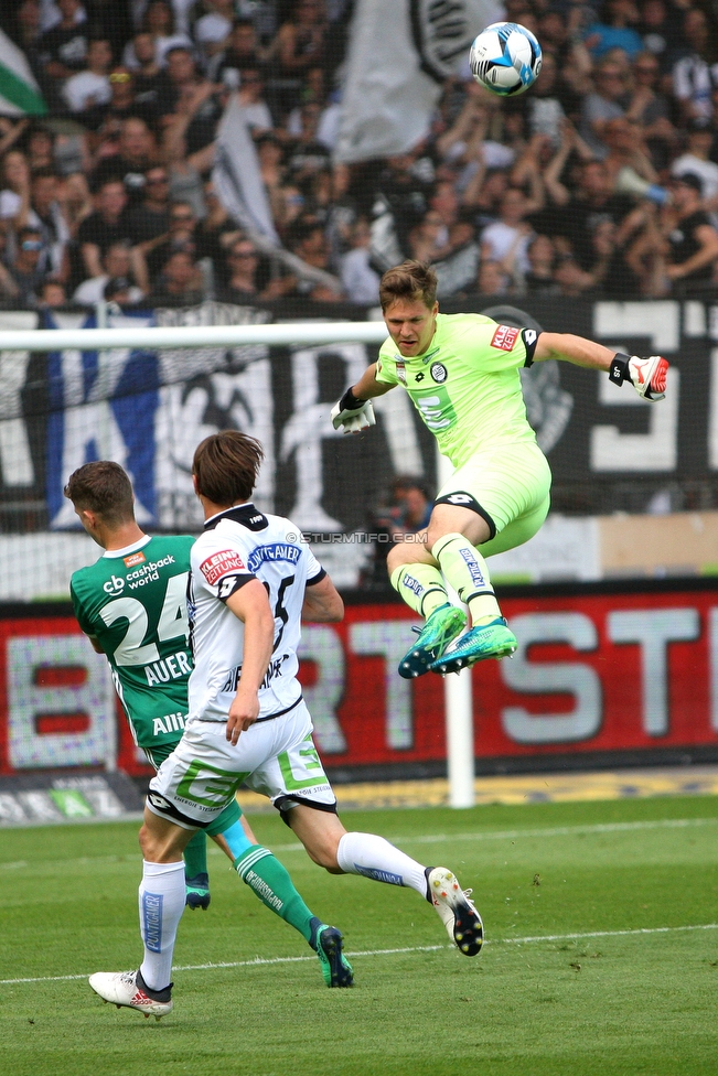 Sturm Graz - Rapid Wien
Oesterreichische Fussball Bundesliga, 32. Runde, SK Sturm Graz - SK Rapid Wien, Stadion Liebenau Graz, 29.04.2018. 

Foto zeigt Stephan Auer (Rapid), Stefan Hierlaender (Sturm) und Joerg Siebenhandl (Sturm)
