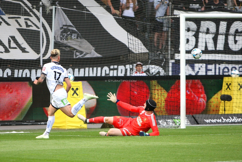 Sturm Graz - Rapid Wien
Oesterreichische Fussball Bundesliga, 32. Runde, SK Sturm Graz - SK Rapid Wien, Stadion Liebenau Graz, 29.04.2018. 

Foto zeigt Peter Zulj (Sturm) und Richard Strebinger (Rapid)
Schlüsselwörter: tor