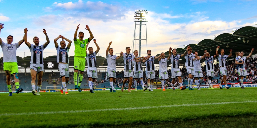 Sturm Graz - Rapid Wien
Oesterreichische Fussball Bundesliga, 32. Runde, SK Sturm Graz - SK Rapid Wien, Stadion Liebenau Graz, 29.04.2018. 

Foto zeigt die Mannschaft von Sturm
Schlüsselwörter: jubel