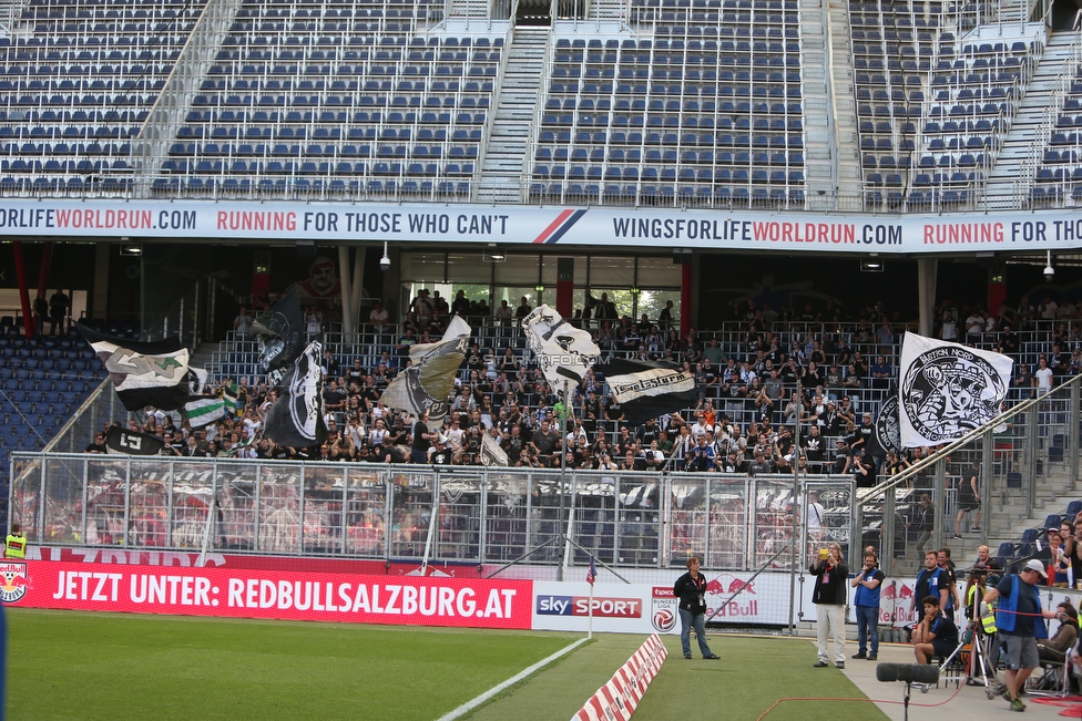 Salzburg - Sturm Graz
Oesterreichische Fussball Bundesliga, 33. Runde, FC RB Salzburg - SK Sturm Graz, Stadion Wals-Siezenheim, 06.05.2018. 

Foto zeigt Fans von Sturm
