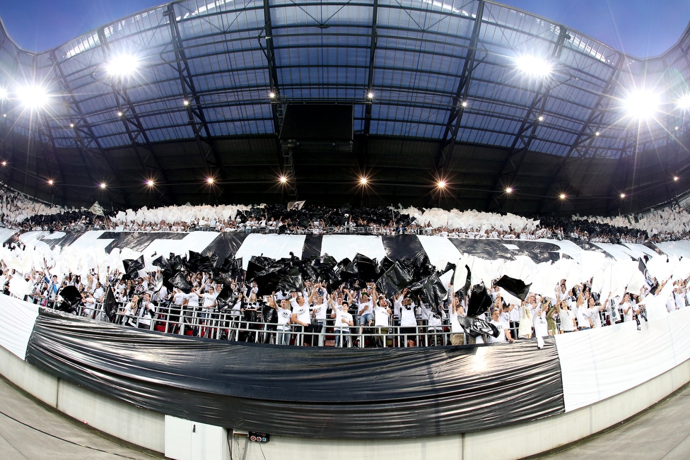 Sturm Graz - Salzburg
OEFB Cup, Finale, SK Sturm Graz - FC RB Salzburg, Woerthersee Stadion Klagenfurt, 09.05.2018. 

Foto zeigt Fans von Sturm mit einer Choreografie
