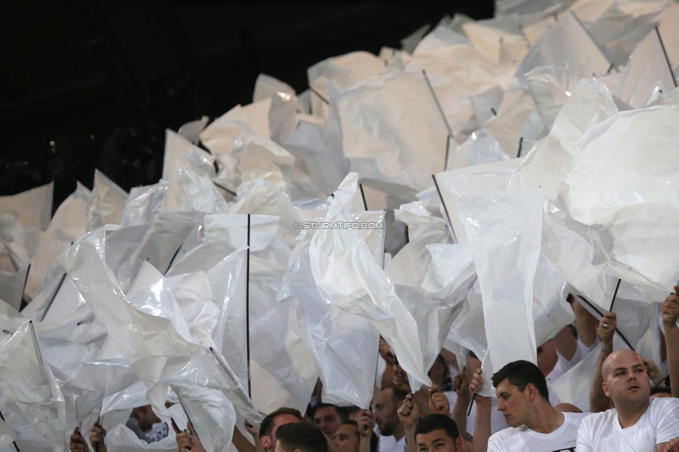 Sturm Graz - Salzburg
OEFB Cup, Finale, SK Sturm Graz - FC RB Salzburg, Woerthersee Stadion Klagenfurt, 09.05.2018. 

Foto zeigt Fans von Sturm mit einer Choreografie
