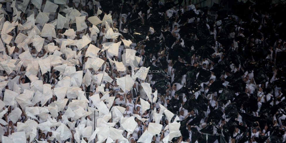 Sturm Graz - Salzburg
OEFB Cup, Finale, SK Sturm Graz - FC RB Salzburg, Woerthersee Stadion Klagenfurt, 09.05.2018. 

Foto zeigt Fans von Sturm mit einer Choreografie
