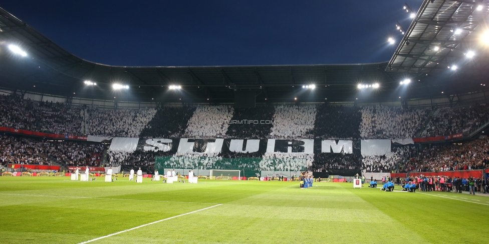 Sturm Graz - Salzburg
OEFB Cup, Finale, SK Sturm Graz - FC RB Salzburg, Woerthersee Stadion Klagenfurt, 09.05.2018. 

Foto zeigt Fans von Sturm mit einer Choreografie
