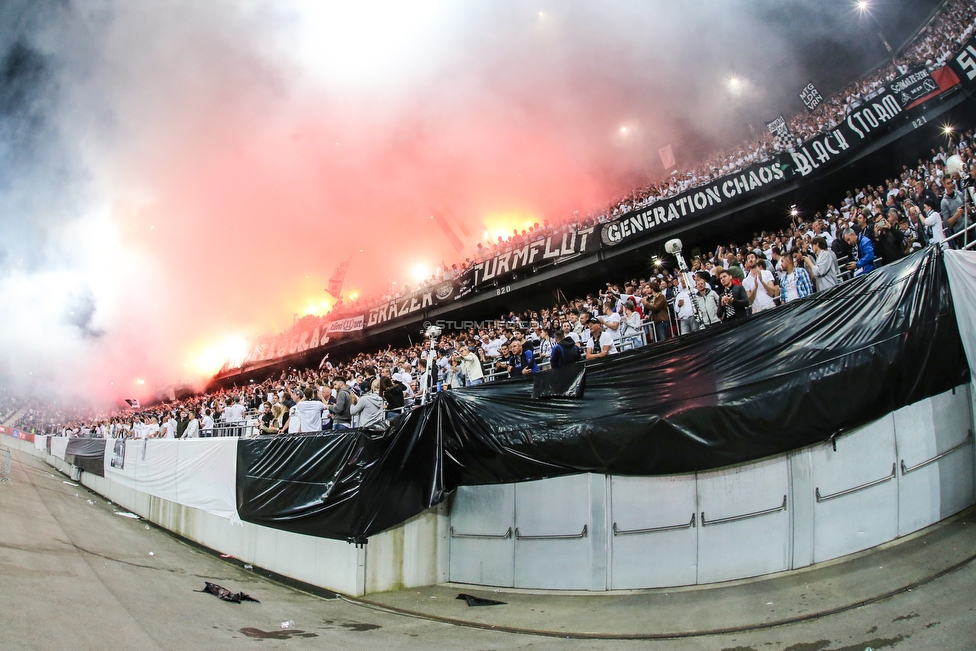 Sturm Graz - Salzburg
OEFB Cup, Finale, SK Sturm Graz - FC RB Salzburg, Woerthersee Stadion Klagenfurt, 09.05.2018. 

Foto zeigt Fans von Sturm
Schlüsselwörter: pyrotechnik