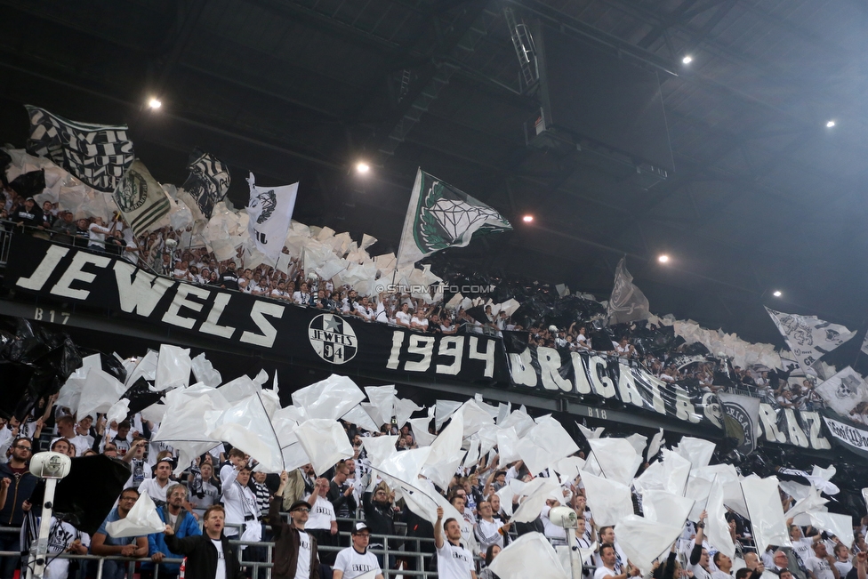 Sturm Graz - Salzburg
OEFB Cup, Finale, SK Sturm Graz - FC RB Salzburg, Woerthersee Stadion Klagenfurt, 09.05.2018. 

Foto zeigt Fans von Sturm mit einer Choreografie
