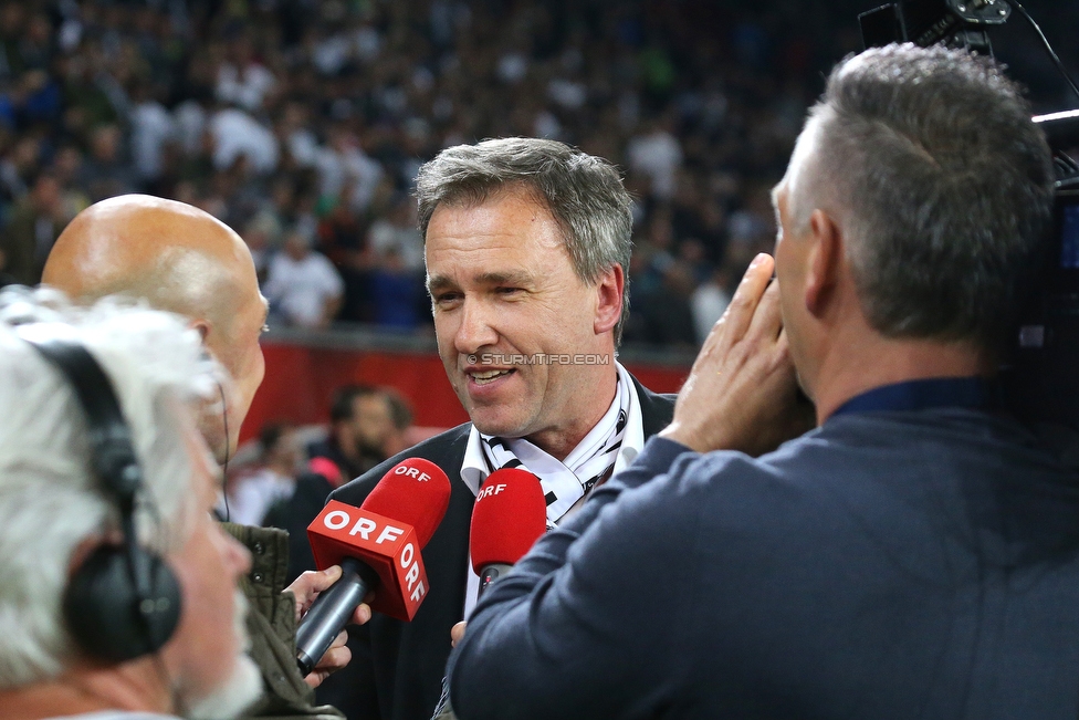 Sturm Graz - Salzburg
OEFB Cup, Finale, SK Sturm Graz - FC RB Salzburg, Woerthersee Stadion Klagenfurt, 09.05.2018. 

Foto zeigt Christian Jauk (Praesident Sturm) beim Interview
