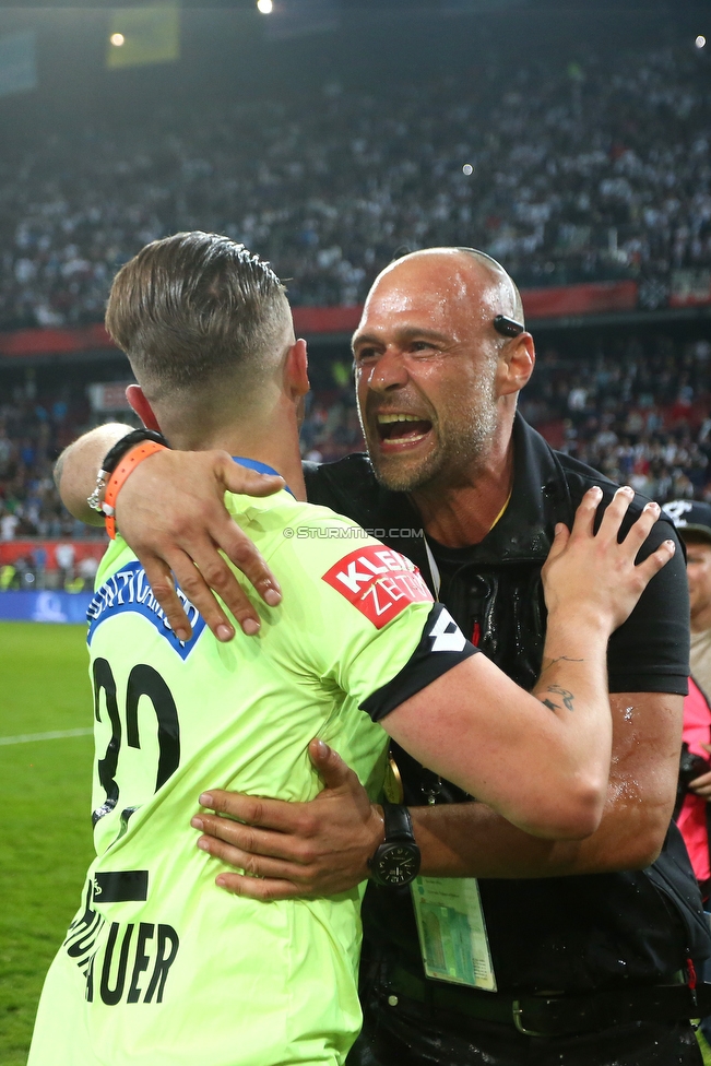 Sturm Graz - Salzburg
OEFB Cup, Finale, SK Sturm Graz - FC RB Salzburg, Woerthersee Stadion Klagenfurt, 09.05.2018. 

Foto zeigt Tobias Schuetzenauer (Sturm) und Wolfgang Bravc (Bravc Security)
