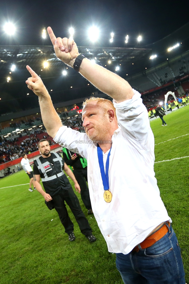 Sturm Graz - Salzburg
OEFB Cup, Finale, SK Sturm Graz - FC RB Salzburg, Woerthersee Stadion Klagenfurt, 09.05.2018. 

Foto zeigt Heiko Vogel (Cheftrainer Sturm)
Schlüsselwörter: jubel