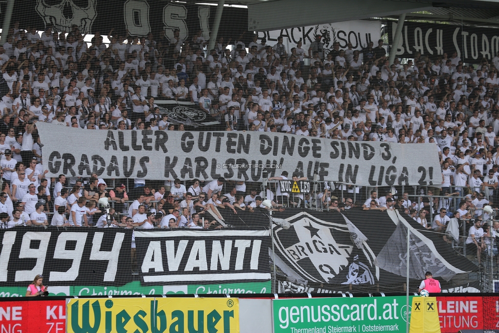 Sturm Graz - LASK
Oesterreichische Fussball Bundesliga, 34. Runde, SK Sturm Graz - LASK, Stadion Liebenau Graz, 12.05.2018. 

Foto zeigt Fans von Sturm mit einem Spruchband
