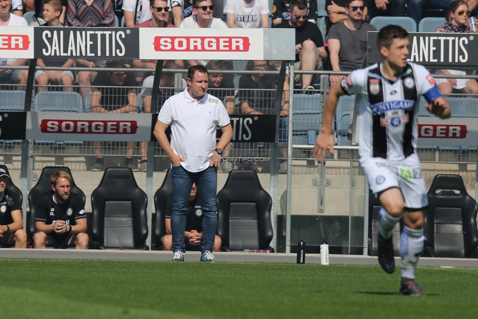 Sturm Graz - LASK
Oesterreichische Fussball Bundesliga, 34. Runde, SK Sturm Graz - LASK, Stadion Liebenau Graz, 12.05.2018. 

Foto zeigt Heiko Vogel (Cheftrainer Sturm) und Deni Alar (Sturm)
