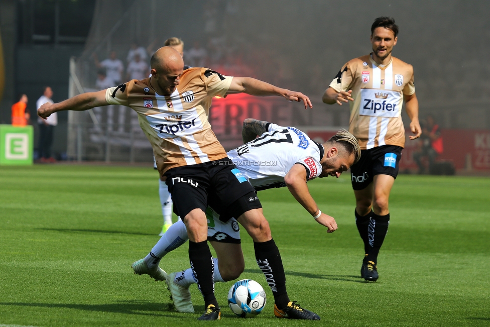 Sturm Graz - LASK
Oesterreichische Fussball Bundesliga, 34. Runde, SK Sturm Graz - LASK, Stadion Liebenau Graz, 12.05.2018. 

Foto zeigt Gernot Trauner (LASK) und Peter Zulj (Sturm)
