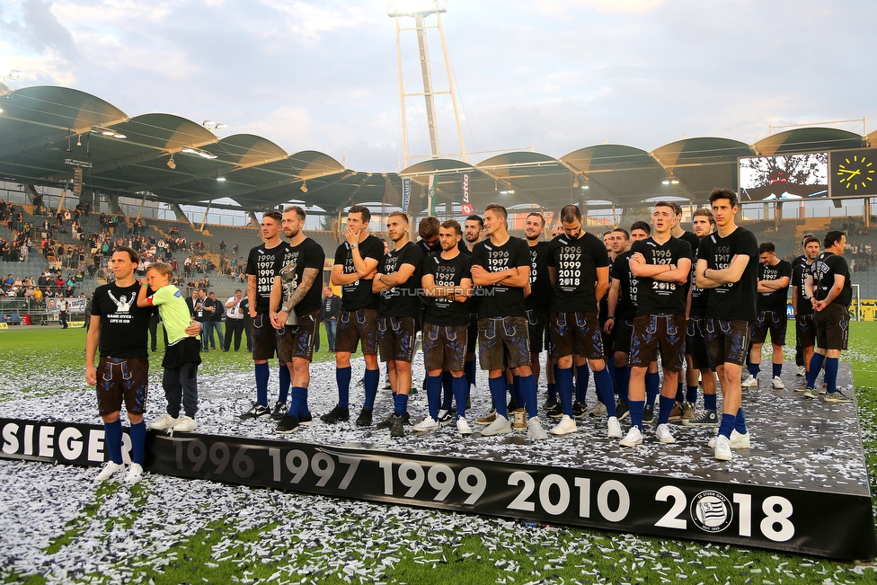 Sturm Graz - Admira Wacker
Oesterreichische Fussball Bundesliga, 35. Runde, SK Sturm Graz - FC Admira Wacker, Stadion Liebenau Graz, 12.05.2018. 

Foto zeigt die Mannschaft von Sturm
