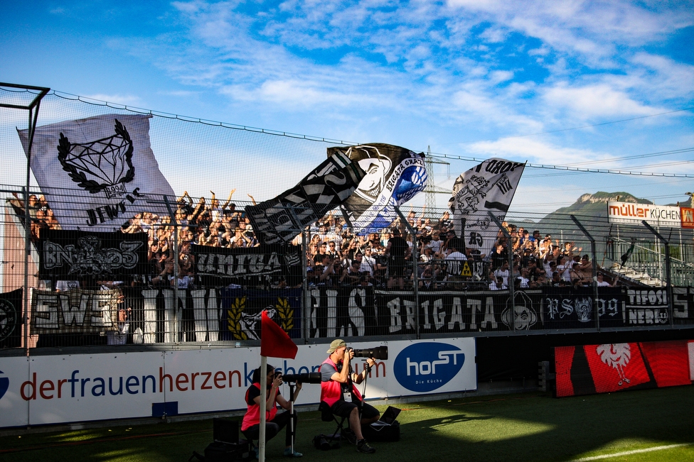 Altach - Sturm Graz
Oesterreichische Fussball Bundesliga, 36. Runde, SC Rheindorf Altach - SK Sturm Graz, Stadion Schnabelholz Altach, 27.05.2018. 

Foto zeigt Fans von Sturm
