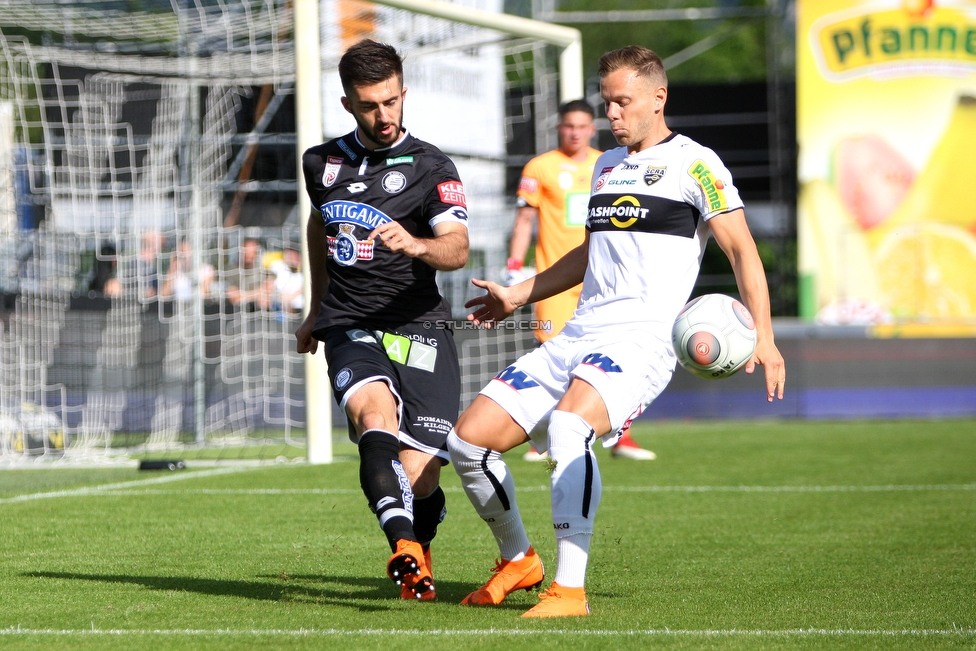 Altach - Sturm Graz
Oesterreichische Fussball Bundesliga, 36. Runde, SC Rheindorf Altach - SK Sturm Graz, Stadion Schnabelholz Altach, 27.05.2018. 

Foto zeigt Marvin Potzmann (Sturm)
