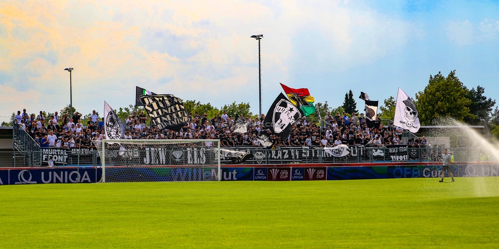 Siegendorf - Sturm Graz
OEFB Cup, 1. Runde, ASV Siegendorf - SK Sturm Graz, Heidenboden Stadion Parndorf, 21.07.2018. 

Foto zeigt Fans von Sturm
