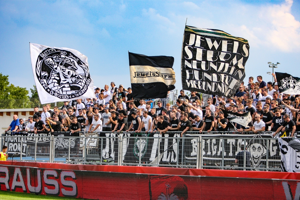 Siegendorf - Sturm Graz
OEFB Cup, 1. Runde, ASV Siegendorf - SK Sturm Graz, Heidenboden Stadion Parndorf, 21.07.2018. 

Foto zeigt Fans von Sturm
