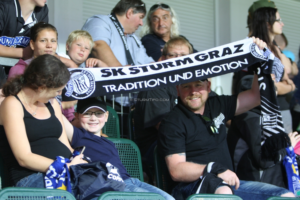 Siegendorf - Sturm Graz
OEFB Cup, 1. Runde, ASV Siegendorf - SK Sturm Graz, Heidenboden Stadion Parndorf, 21.07.2018. 

Foto zeigt Fans von Sturm
