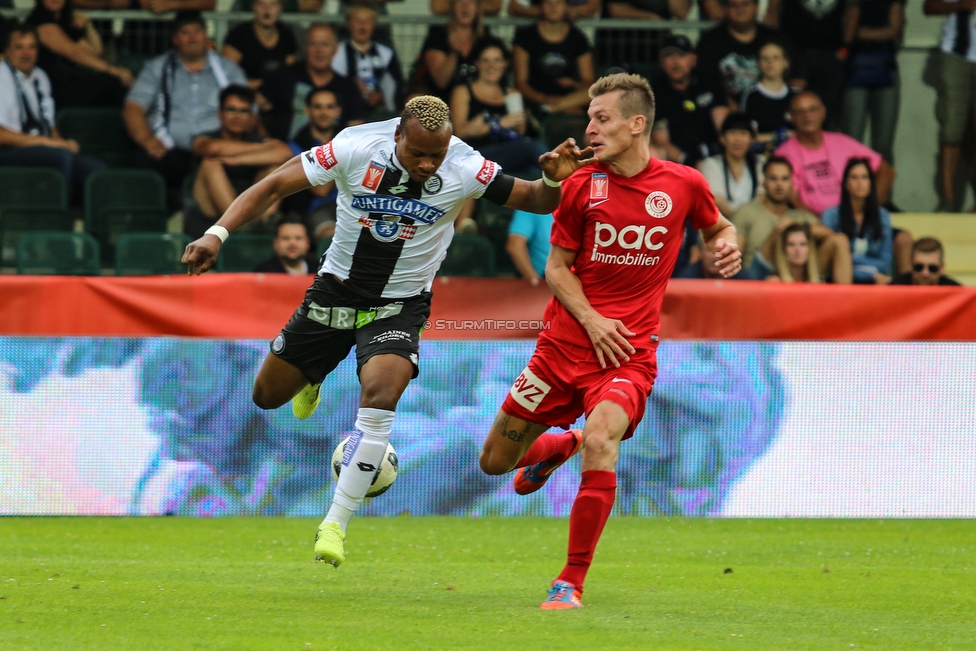 Siegendorf - Sturm Graz
OEFB Cup, 1. Runde, ASV Siegendorf - SK Sturm Graz, Heidenboden Stadion Parndorf, 21.07.2018. 

Foto zeigt Raphael Obermair (Sturm)
