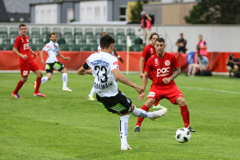 Siegendorf - Sturm Graz
OEFB Cup, 1. Runde, ASV Siegendorf - SK Sturm Graz, Heidenboden Stadion Parndorf, 21.07.2018. 

Foto zeigt Raphael Obermair (Sturm)
