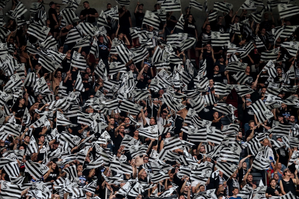 Ajax Amsterdam - Sturm Graz
UEFA Champions League Qualifikation 2. Runde, Ajax Amsterdam - SK Sturm Graz, Johan Cruijff Arena Amsterdam, 25.07.2018. 

Foto zeigt Fans von Sturm beim Corteo
