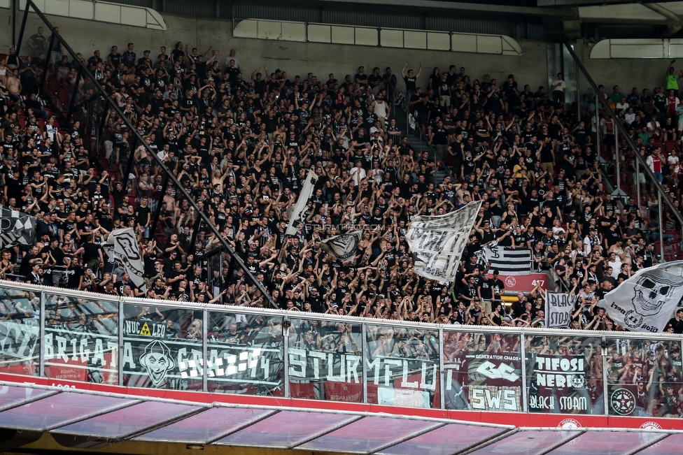 Ajax Amsterdam - Sturm Graz
UEFA Champions League Qualifikation 2. Runde, Ajax Amsterdam - SK Sturm Graz, Johan Cruijff Arena Amsterdam, 25.07.2018. 

Foto zeigt Fans von Sturm
