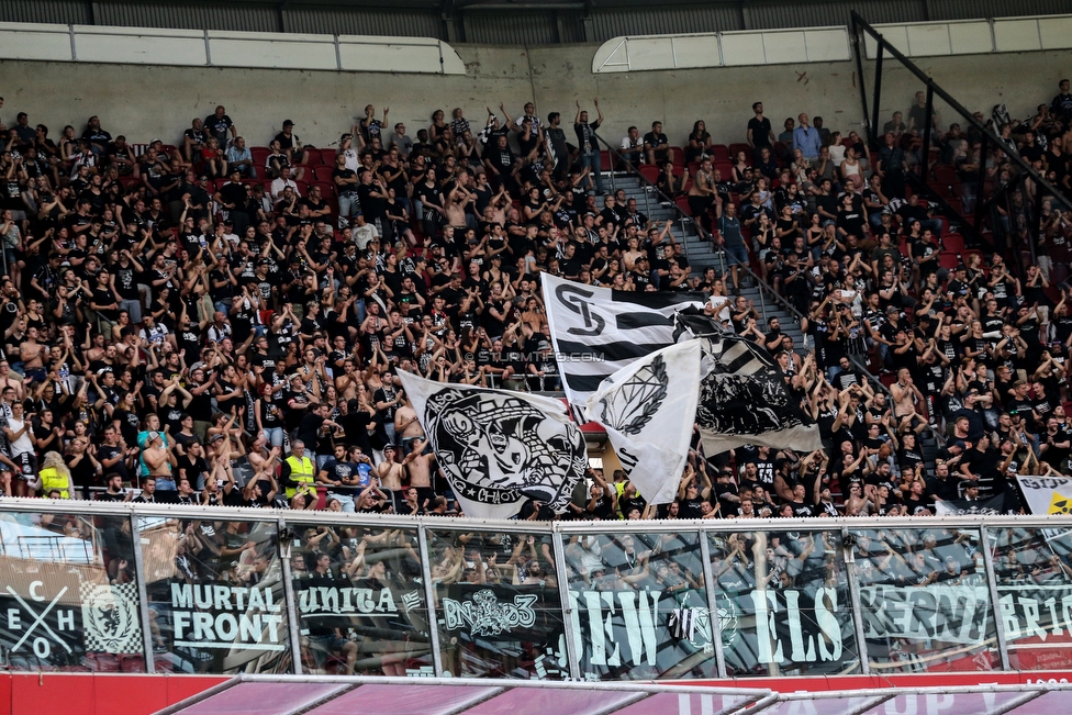 Ajax Amsterdam - Sturm Graz
UEFA Champions League Qualifikation 2. Runde, Ajax Amsterdam - SK Sturm Graz, Johan Cruijff Arena Amsterdam, 25.07.2018. 

Foto zeigt Fans von Sturm
