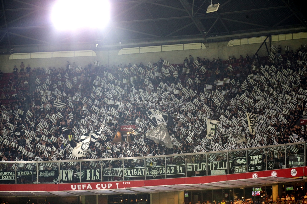 Ajax Amsterdam - Sturm Graz
UEFA Champions League Qualifikation 2. Runde, Ajax Amsterdam - SK Sturm Graz, Johan Cruijff Arena Amsterdam, 25.07.2018. 

Foto zeigt Fans von Sturm
