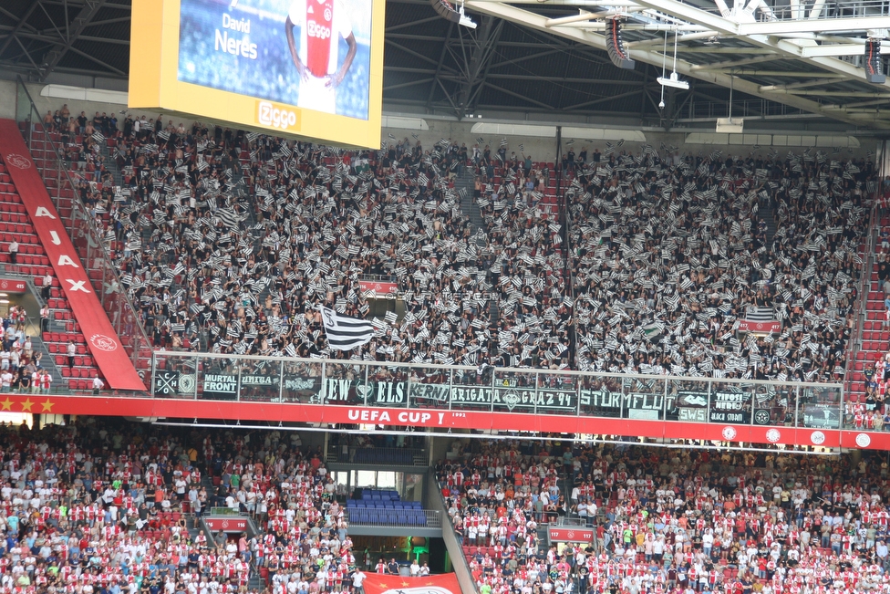 Ajax Amsterdam - Sturm Graz
UEFA Champions League Qualifikation 2. Runde, Ajax Amsterdam - SK Sturm Graz, Johan Cruijff Arena Amsterdam, 25.07.2018. 

Foto zeigt Fans von Sturm
