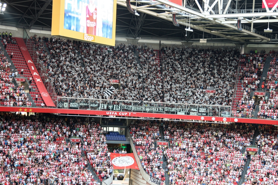 Ajax Amsterdam - Sturm Graz
UEFA Champions League Qualifikation 2. Runde, Ajax Amsterdam - SK Sturm Graz, Johan Cruijff Arena Amsterdam, 25.07.2018. 

Foto zeigt Fans von Sturm
