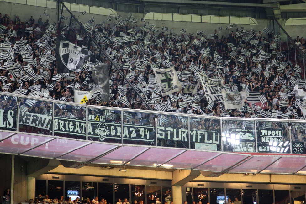 Ajax Amsterdam - Sturm Graz
UEFA Champions League Qualifikation 2. Runde, Ajax Amsterdam - SK Sturm Graz, Johan Cruijff Arena Amsterdam, 25.07.2018. 

Foto zeigt Fans von Sturm
