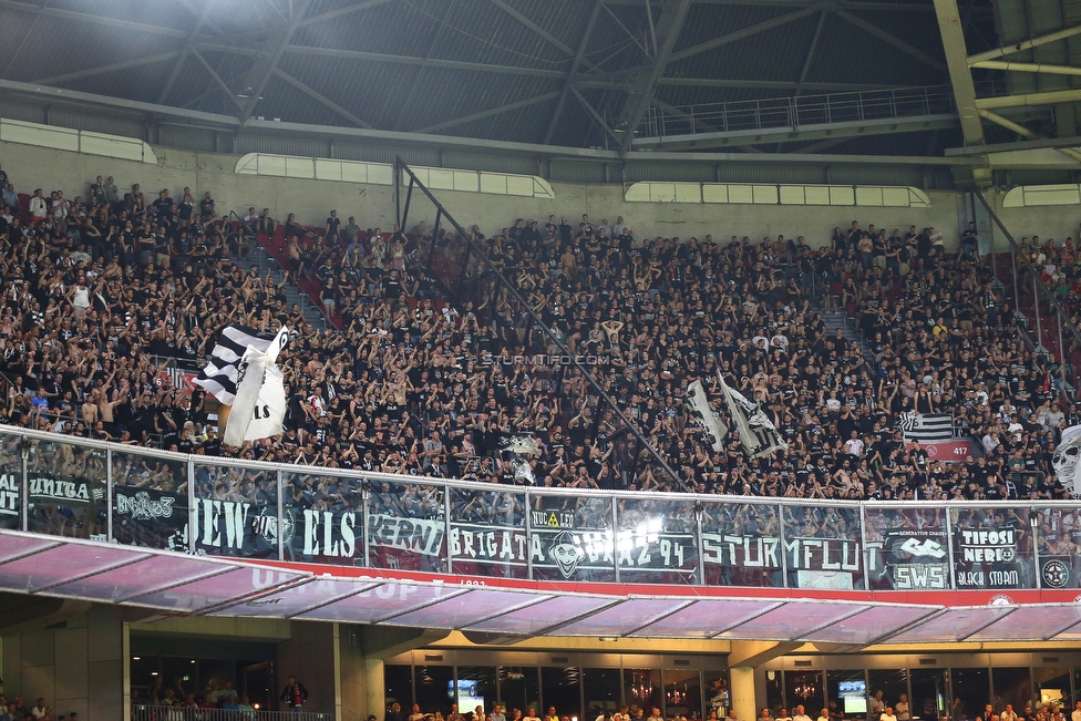 Ajax Amsterdam - Sturm Graz
UEFA Champions League Qualifikation 2. Runde, Ajax Amsterdam - SK Sturm Graz, Johan Cruijff Arena Amsterdam, 25.07.2018. 

Foto zeigt Fans von Sturm
