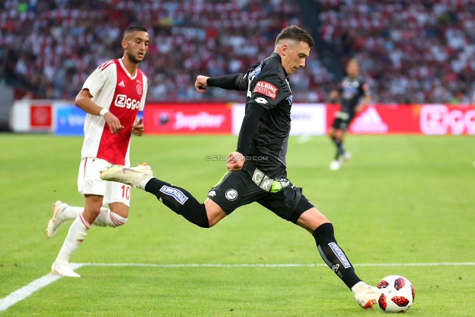 Ajax Amsterdam - Sturm Graz
UEFA Champions League Qualifikation 2. Runde, Ajax Amsterdam- SK Sturm Graz, Johan Cruijff Arena Amsterdam, 25.07.2018. 

Foto zeigt Dario Maresic (Sturm)
