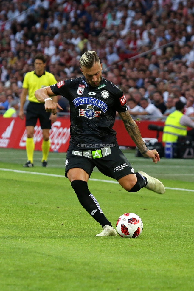 Ajax Amsterdam - Sturm Graz
UEFA Champions League Qualifikation 2. Runde, Ajax Amsterdam - SK Sturm Graz, Johan Cruijff Arena Amsterdam, 25.07.2018. 

Foto zeigt Peter Zulj (Sturm)
