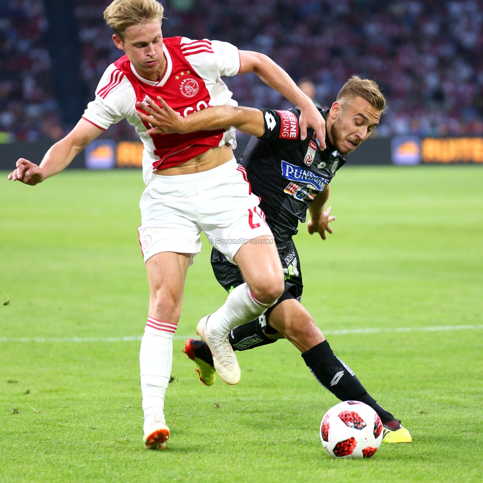 Ajax Amsterdam - Sturm Graz
UEFA Champions League Qualifikation 2. Runde, Ajax Amsterdam - SK Sturm Graz, Johan Cruijff Arena Amsterdam, 25.07.2018. 

Foto zeigt Sandi Lovric (Sturm)
