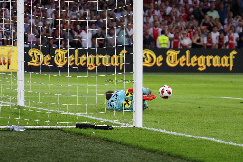 Ajax Amsterdam - Sturm Graz
UEFA Champions League Qualifikation 2. Runde, Ajax Amsterdam - SK Sturm Graz, Johan Cruijff Arena Amsterdam, 25.07.2018. 

Foto zeigt Joerg Siebenhandl (Sturm)
Schlüsselwörter: elfmeter