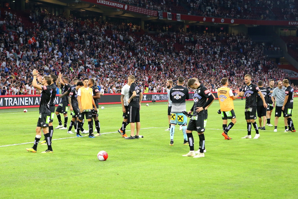 Ajax Amsterdam - Sturm Graz
UEFA Champions League Qualifikation 2. Runde, Ajax Amsterdam - SK Sturm Graz, Johan Cruijff Arena Amsterdam, 25.07.2018. 

Foto zeigt die Mannschaft von Sturm
