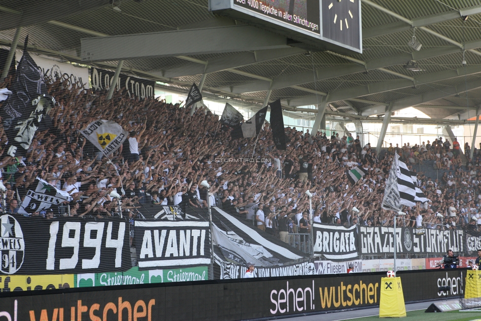 Sturm Graz - Hartberg
Oesterreichische Fussball Bundesliga, 1. Runde, SK Sturm Graz - TSV Hartberg, Stadion Liebenau Graz, 28.07.2018. 

Foto zeigt Fans von Sturm
