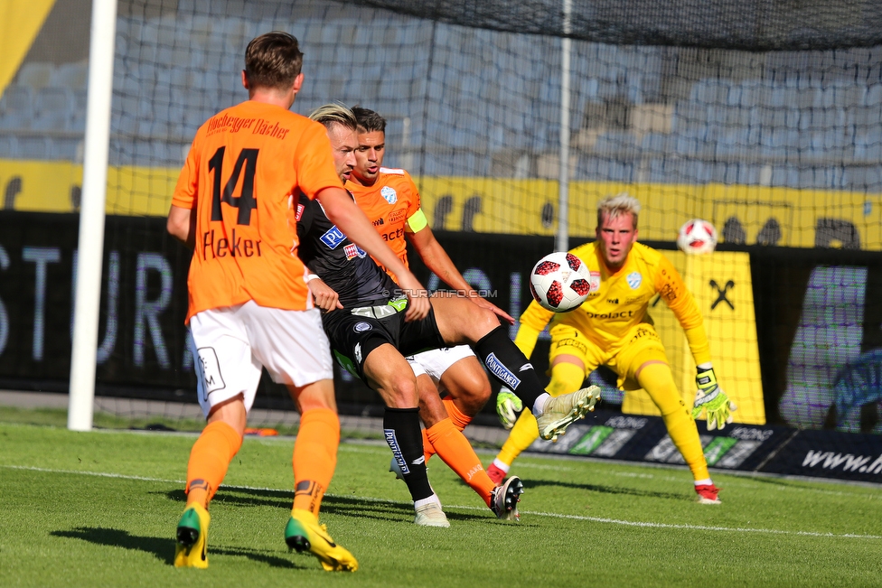 Sturm Graz - Hartberg
Oesterreichische Fussball Bundesliga, 1. Runde, SK Sturm Graz - TSV Hartberg, Stadion Liebenau Graz, 28.07.2018. 

Foto zeigt Florian Flecker (Hartberg) und Peter Zulj (Sturm)
